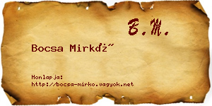 Bocsa Mirkó névjegykártya